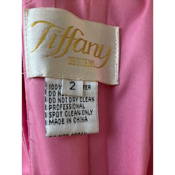 TIFFANY DESIGNS Women's jeweled strapless formal gown 4 Pink New Prom pageant - Picture 8 of 13